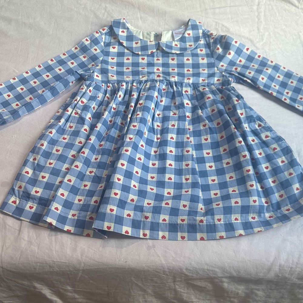 Hanna Andersson Blue and Red Heart Dress